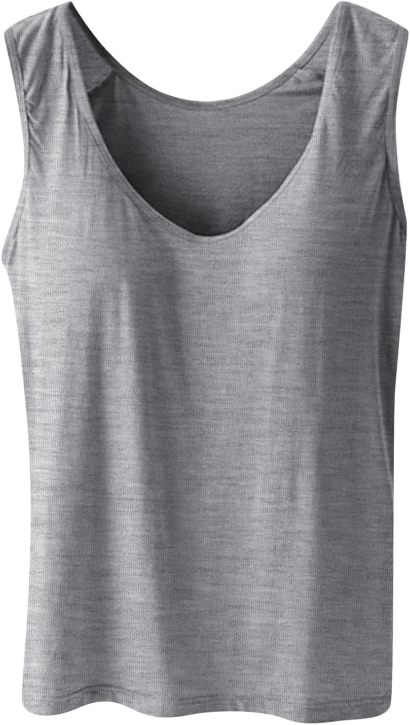 Tanktops with Built in Bras for Women Quick Dry Workout Sleeveless Yoga Camisole Basic Layer Padded Bra Tank Tops