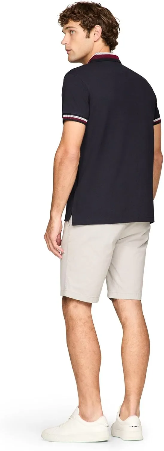 Tommy Hilfiger Men's Short Sleeve Casual Polo Shirts in Regular Fit with Stretch and Collar Designs
