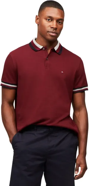 Tommy Hilfiger Men's Short Sleeve Casual Polo Shirts in Regular Fit with Stretch and Collar Designs