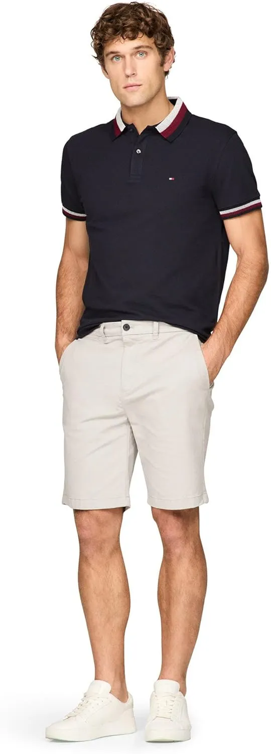 Tommy Hilfiger Men's Short Sleeve Casual Polo Shirts in Regular Fit with Stretch and Collar Designs