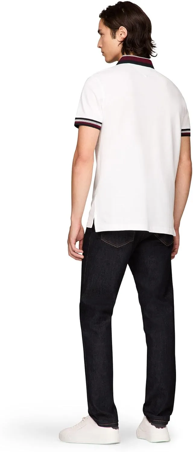 Tommy Hilfiger Men's Short Sleeve Casual Polo Shirts in Regular Fit with Stretch and Collar Designs