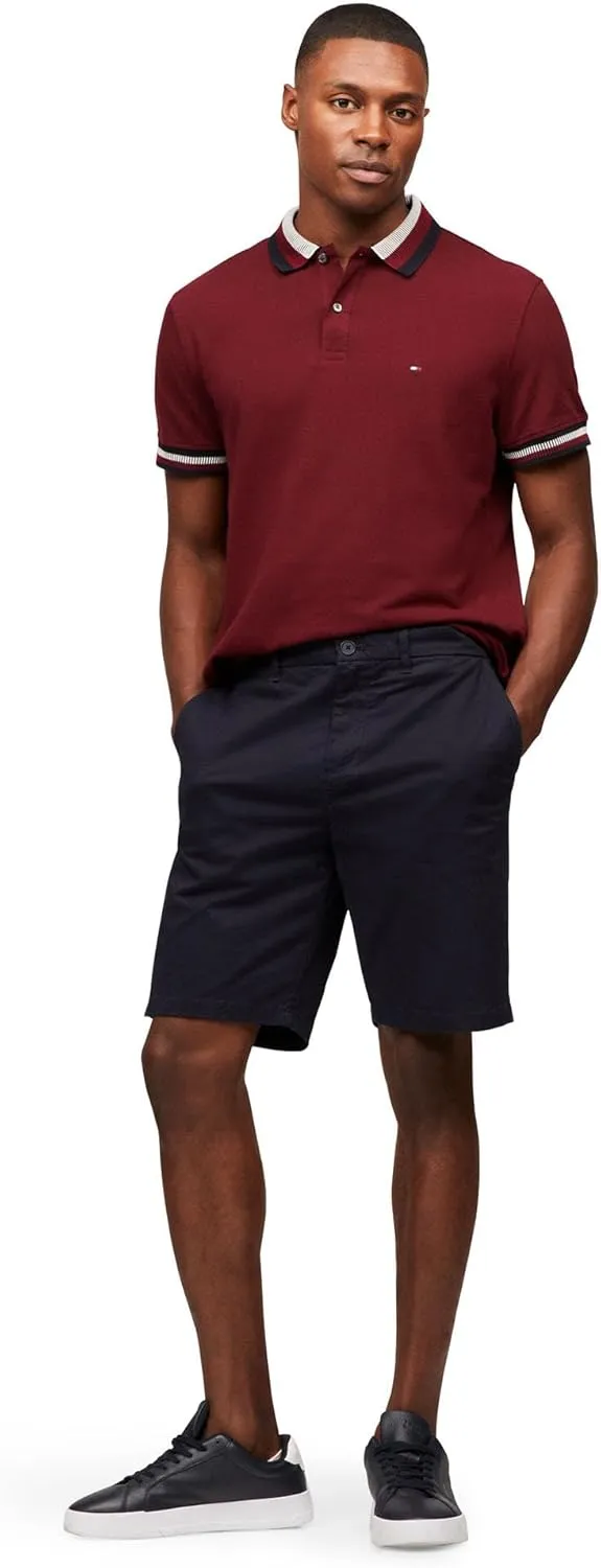 Tommy Hilfiger Men's Short Sleeve Casual Polo Shirts in Regular Fit with Stretch and Collar Designs