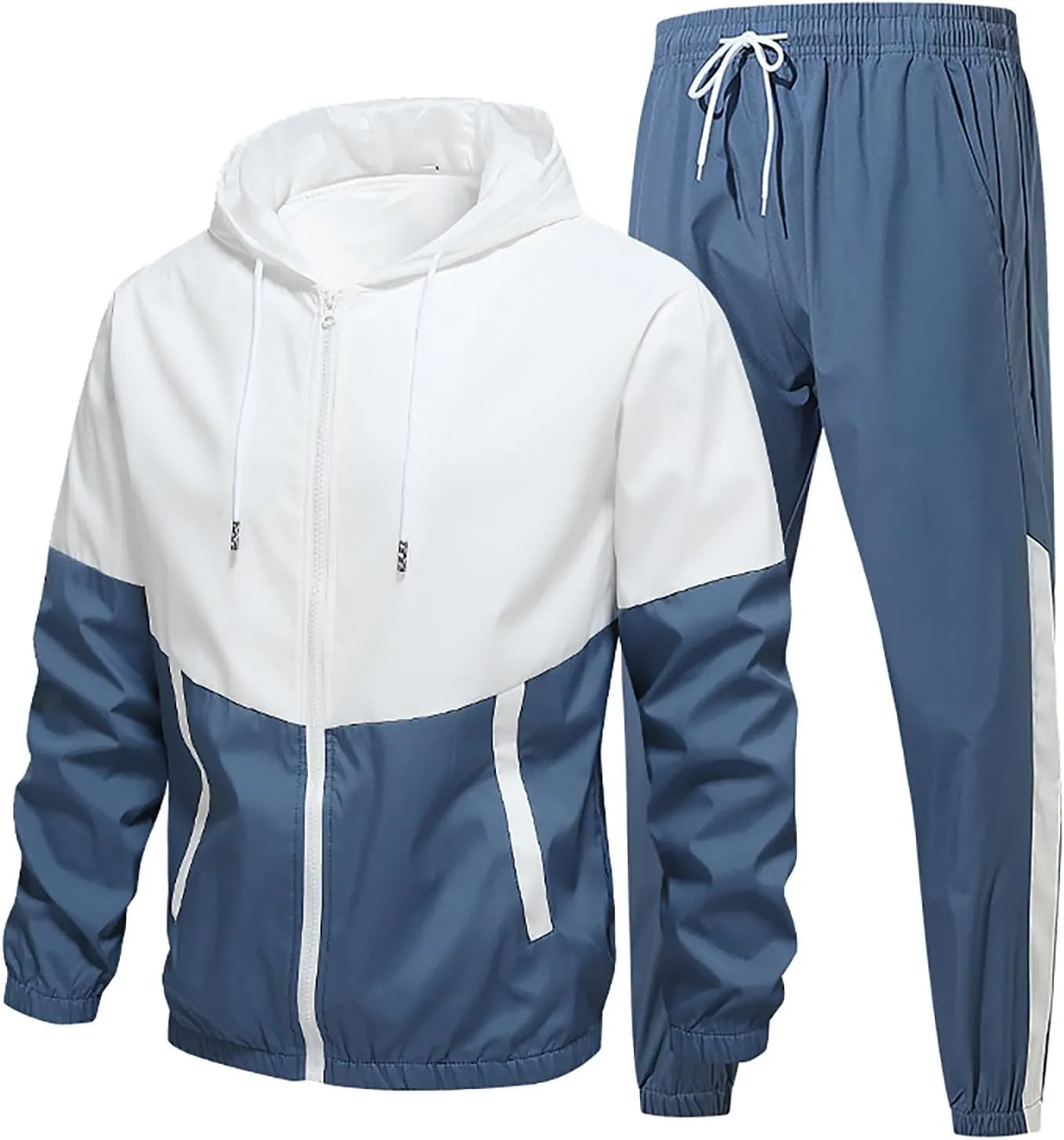 Tracksuit Men 2 Piece Set Full Zip Hoodie & Jogger Sweatpants Set Fashion Athletic Sweat Suits with Pockets