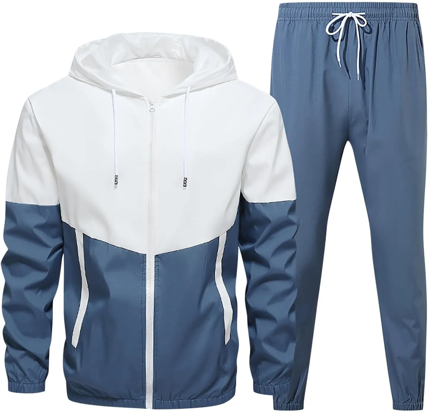 Tracksuit Men 2 Piece Set Full Zip Hoodie & Jogger Sweatpants Set Fashion Athletic Sweat Suits with Pockets