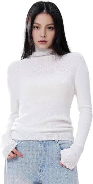 Turtle Necks Tops for Women 2025 Cute Knitted Warm Fitted Sweater Business Outfits Turtleneck Sweaters for Women