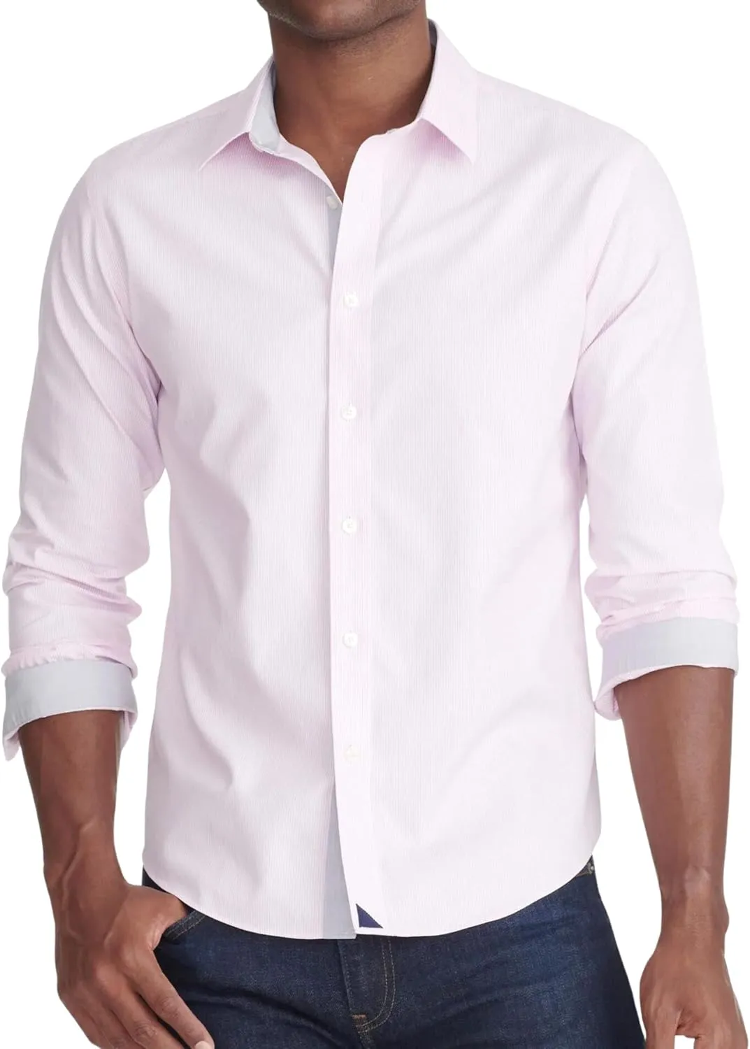 UNTUCKit Douro - Untucked Shirt for Men, Long Sleeve, Wrinkle-Free, Slim Fit