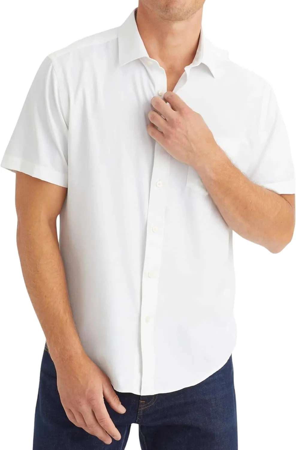 UNTUCKit Gironde - Untucked Performance Shirt for Men, Short Sleeve, Wrinkle-Free, Slim Fit