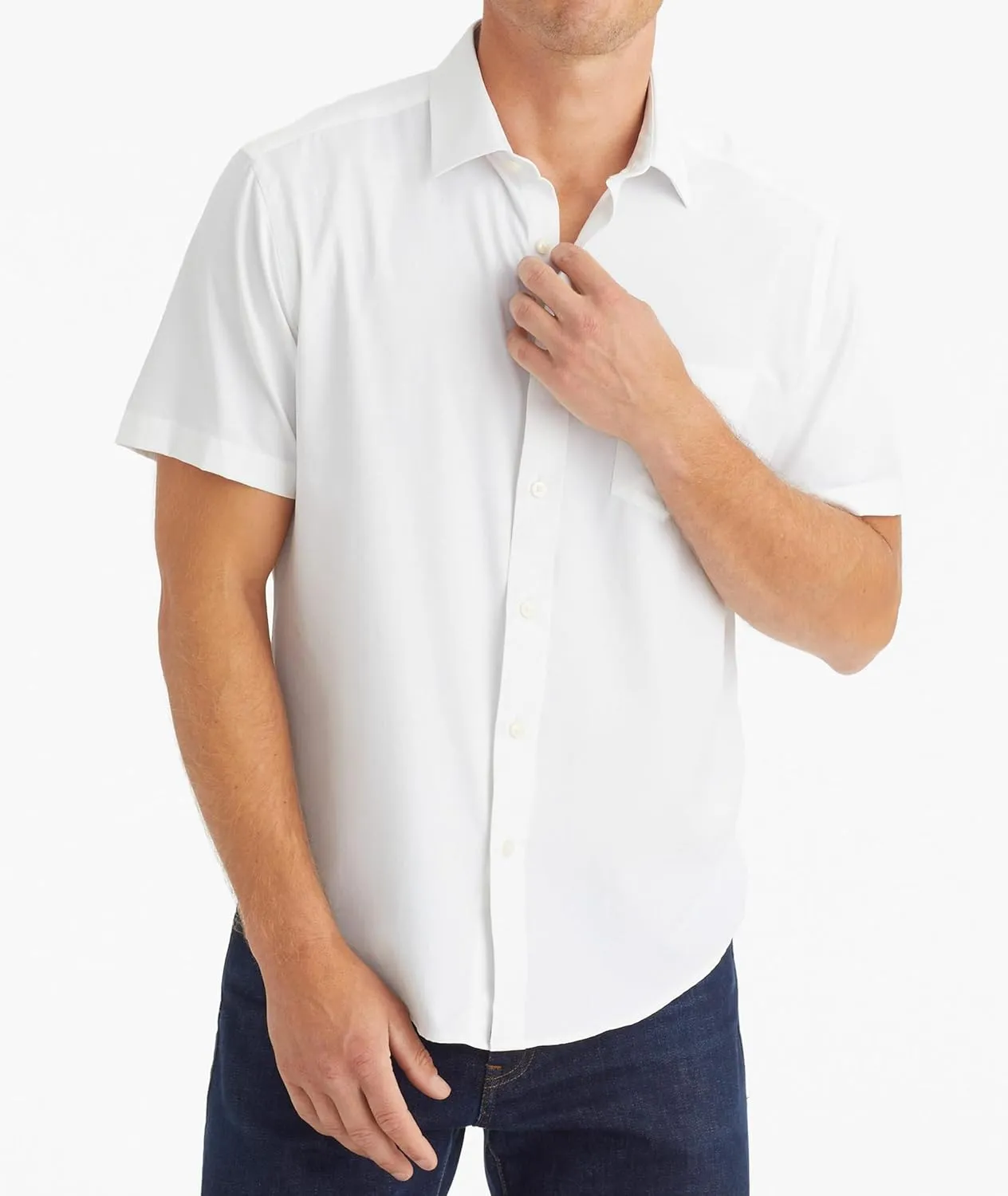 UNTUCKit Gironde - Untucked Performance Shirt for Men, Short Sleeve, Wrinkle-Free, Slim Fit