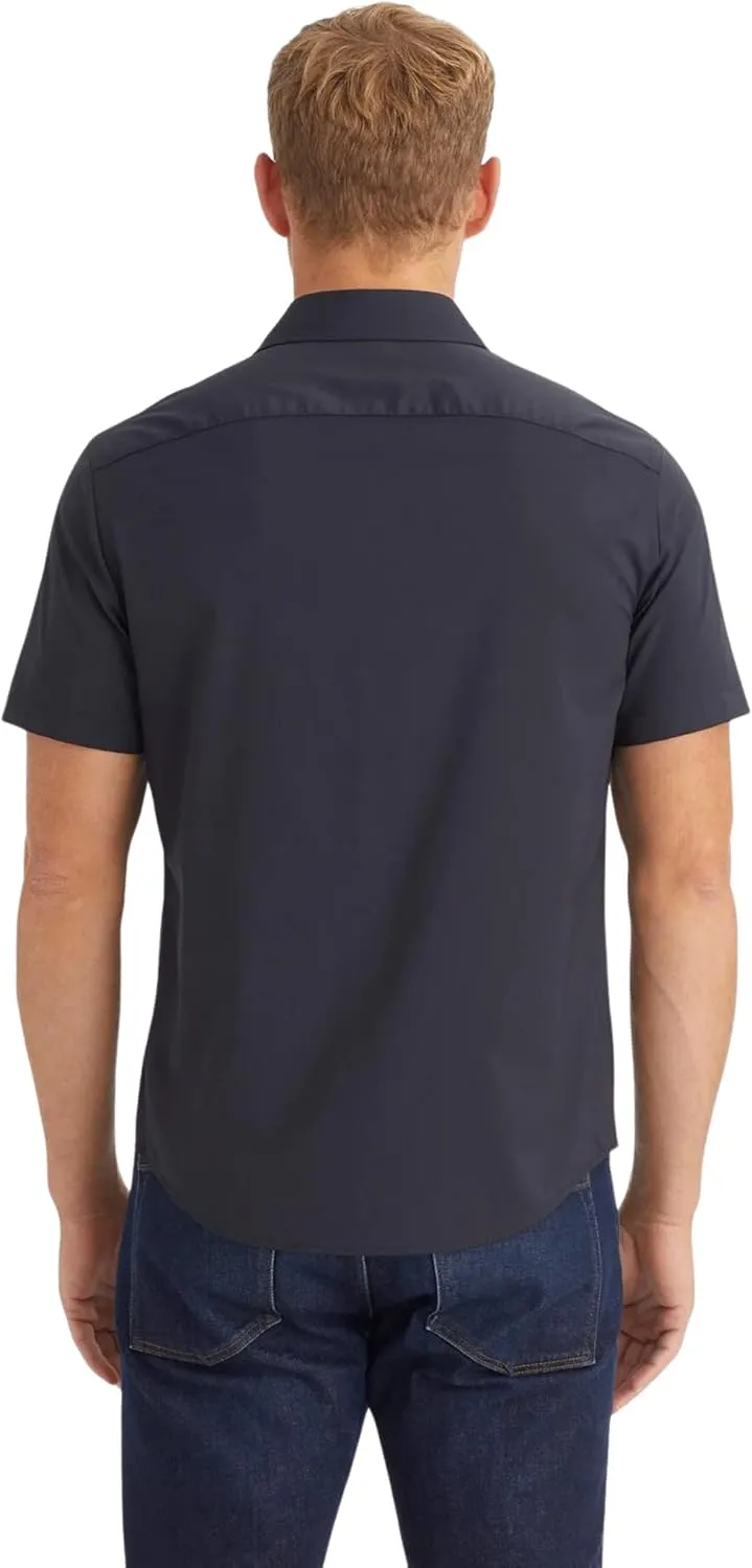 UNTUCKit Gironde - Untucked Performance Shirt for Men, Short Sleeve, Wrinkle-Free, Slim Fit