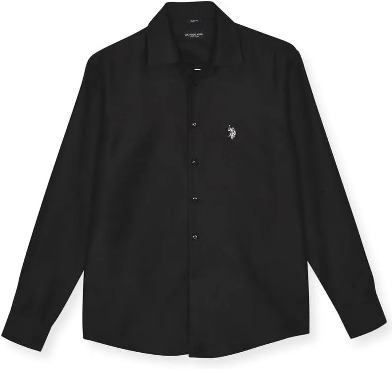 U.S. Polo Assn. Slim Fit Long Sleeve Button Down Dress Shirts for Men Wrinkle Free Long Sleeve Shirt Mens Formal Stretch
