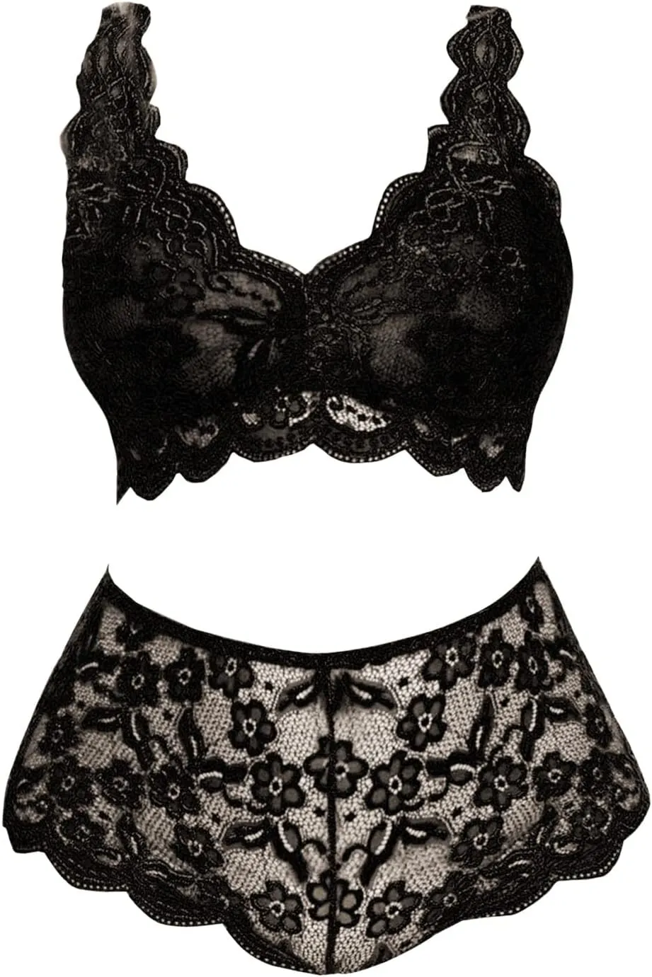 Valentines Day Lingerie for Women Plus Size Lingerie Set for Women Sexy Lace Halter Bralette High Waist Panty Set for Women