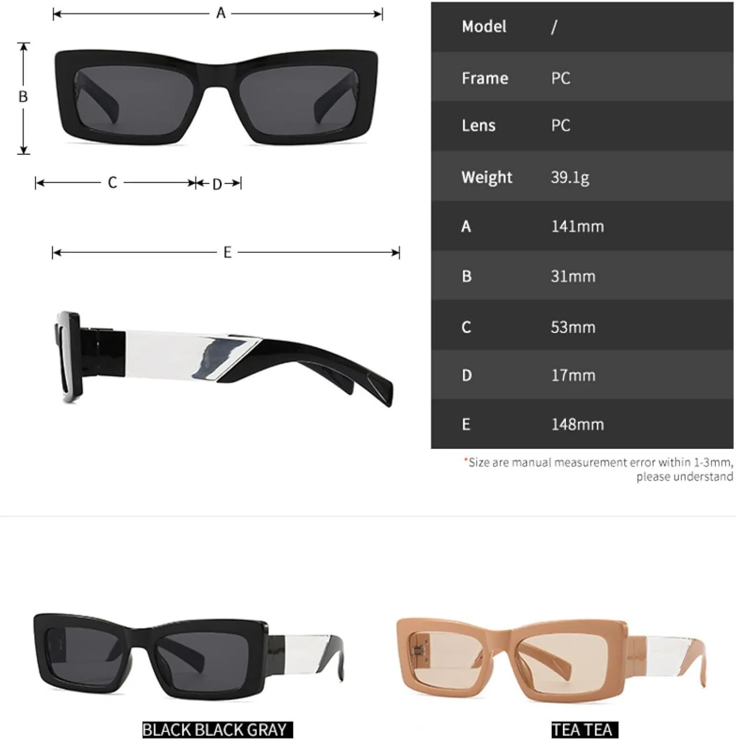Vintage Small Rectangle Gradient Sunglasses for Women Fashion Frame Elegant