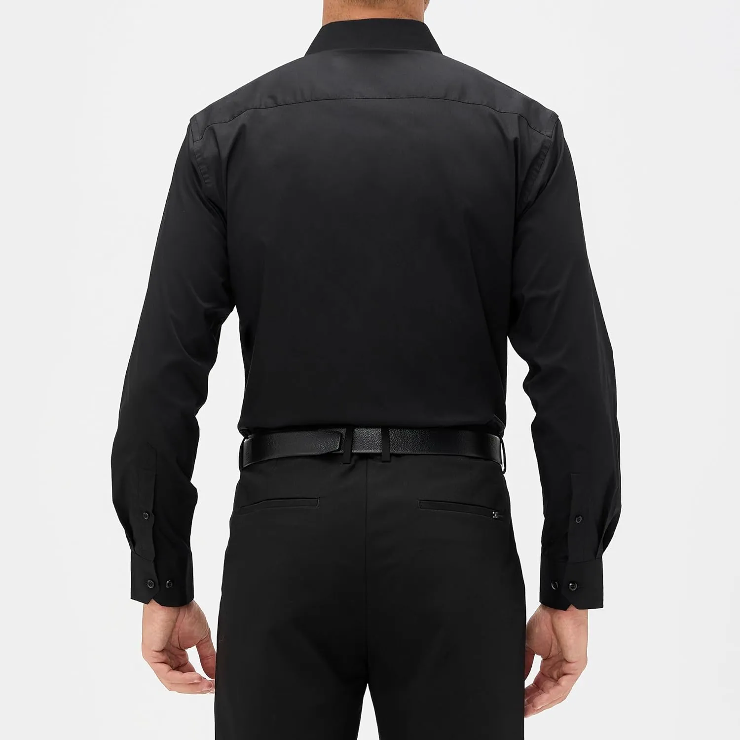 WARHORSEE Mens Dress Shirts Long Sleeve Performance 4-Way Stretch Wrinkle Free Casual Button Down Shirt