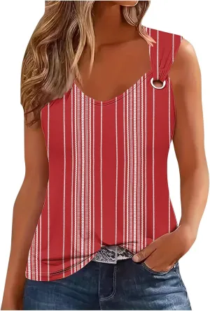 Women Cotton Eyelet Tank Top Cozy Wide Strap Tee Shirt Flowy Loose Sleeveless Tshirts Lightweight Soft Blouse for Summer