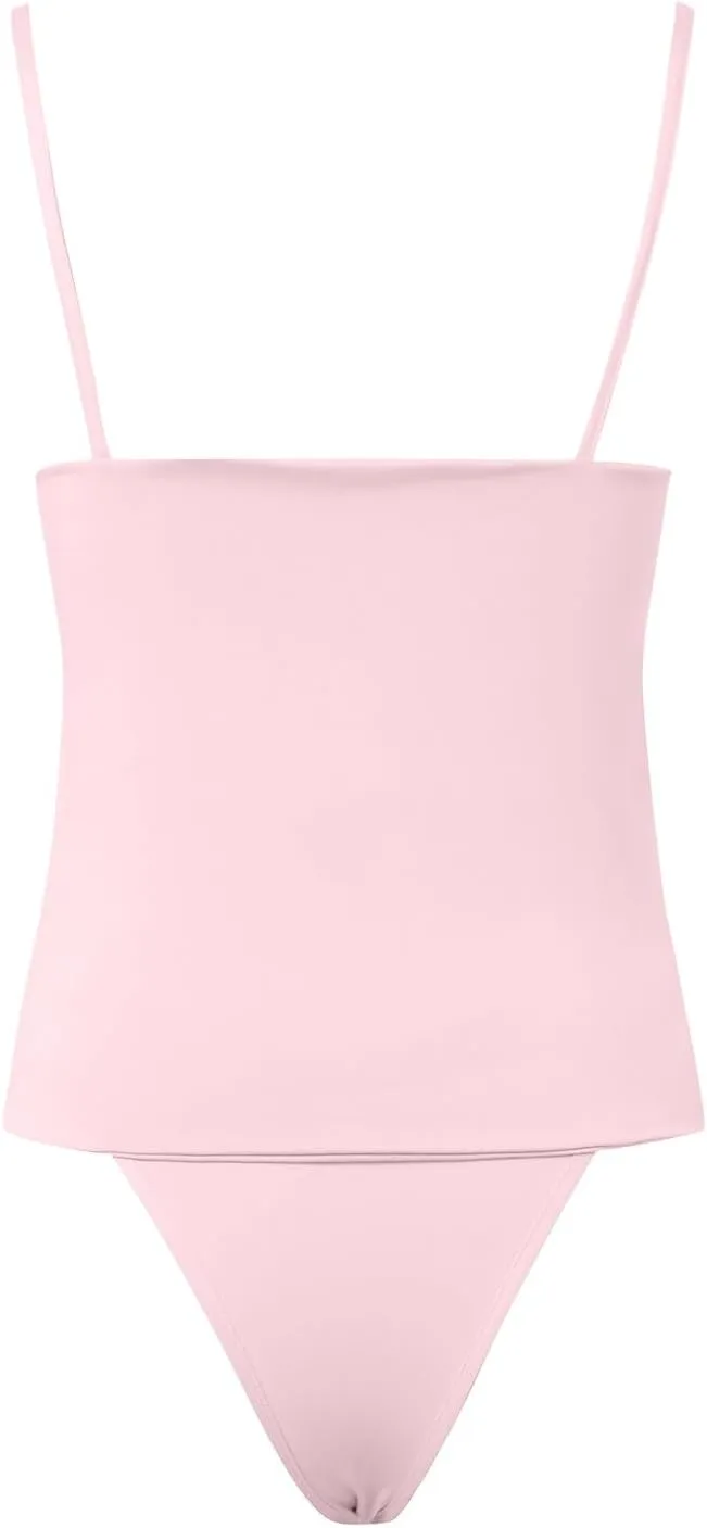Women Sexy Square Neck Tank Top Summer Y2K Going Out Basic Cami Shirt with Brief Set Double Lined Sleeveless Camisoles