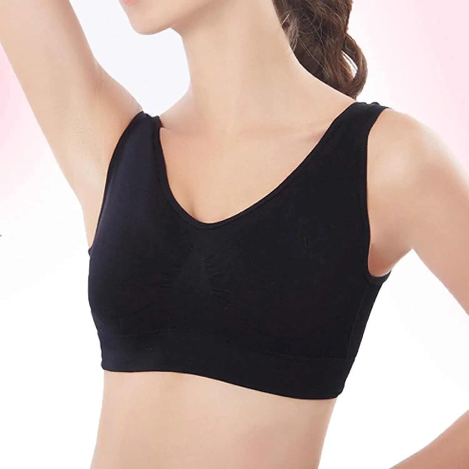 Women Sports Bra Fitness Fashion Yoga Bra Comfort Wireless Push Up Bra High Support Bra Padded Yoga Tank Tops