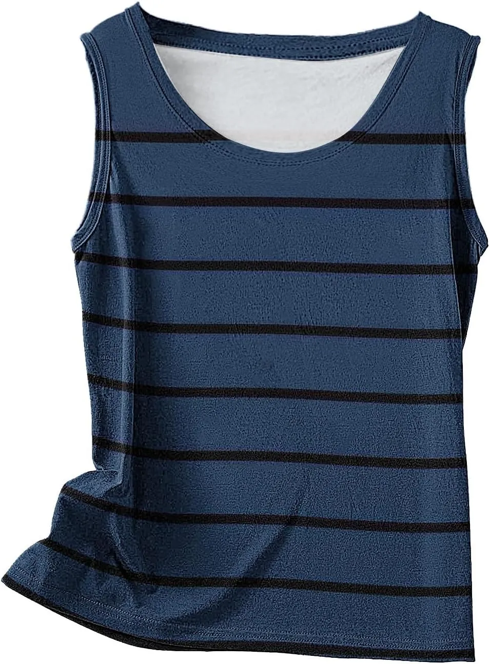 Women Striped Casual Loose Tank Tops, Summer Sleeveless Crewneck Daily Shirts Soft Breathable Going Out Trendy Clothes