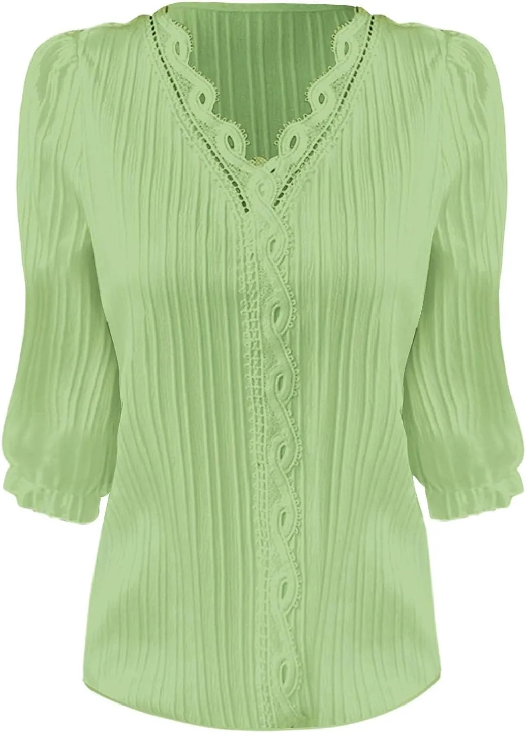 Women Summer Lace V Neck Plain Lace Elegant Shirt Fashion Solid Color Elegant Blouse Short Sleeve Plus Size Scrub Tops