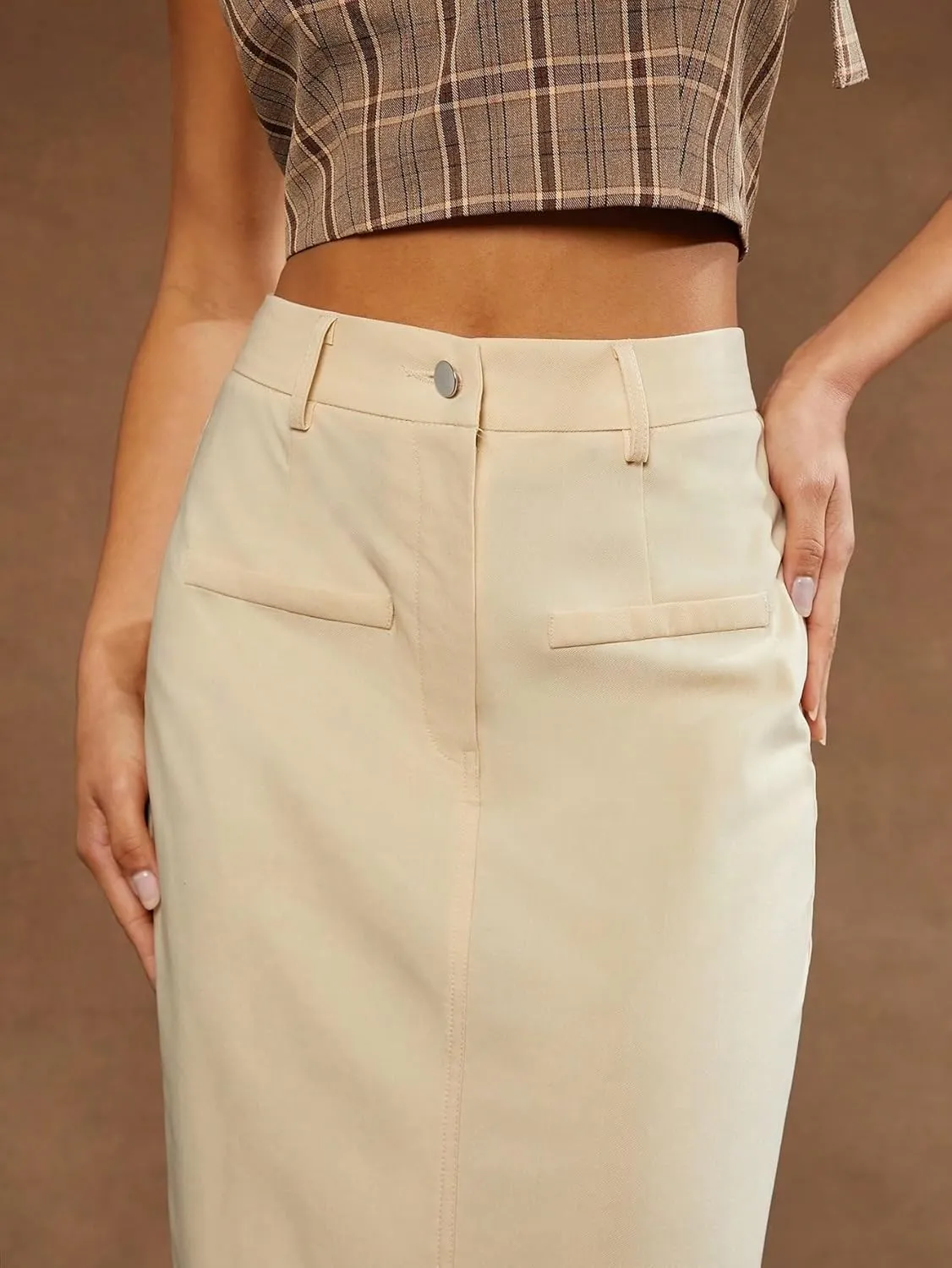 Women's 2025 Casual Maxi Long Skirts Elegant Slit Skirts