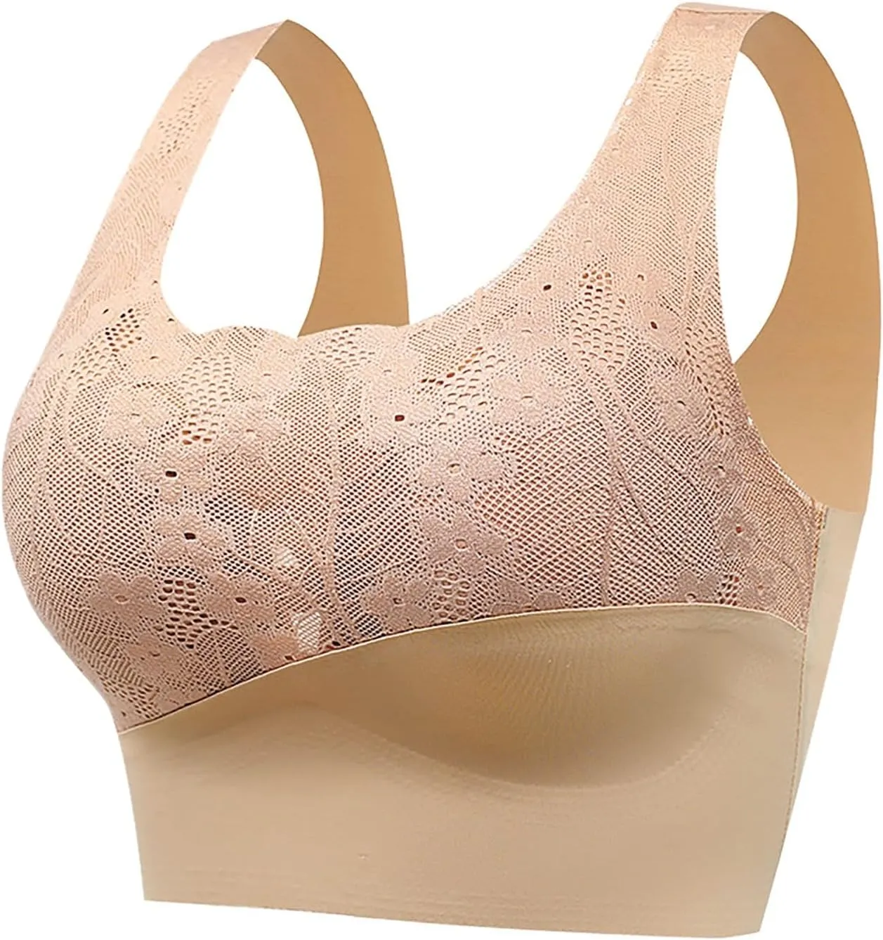 Womens Anti-Sagging Bra lace Seamless Smooth U Ultra Light Bras Push-Up Daily Wear Adjustable Wide Straps Bras 2025