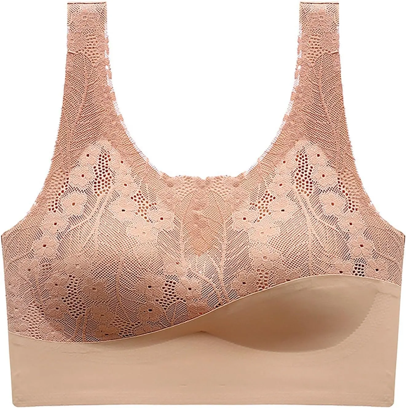 Womens Anti-Sagging Bra lace Seamless Smooth U Ultra Light Bras Push-Up Daily Wear Adjustable Wide Straps Bras 2025