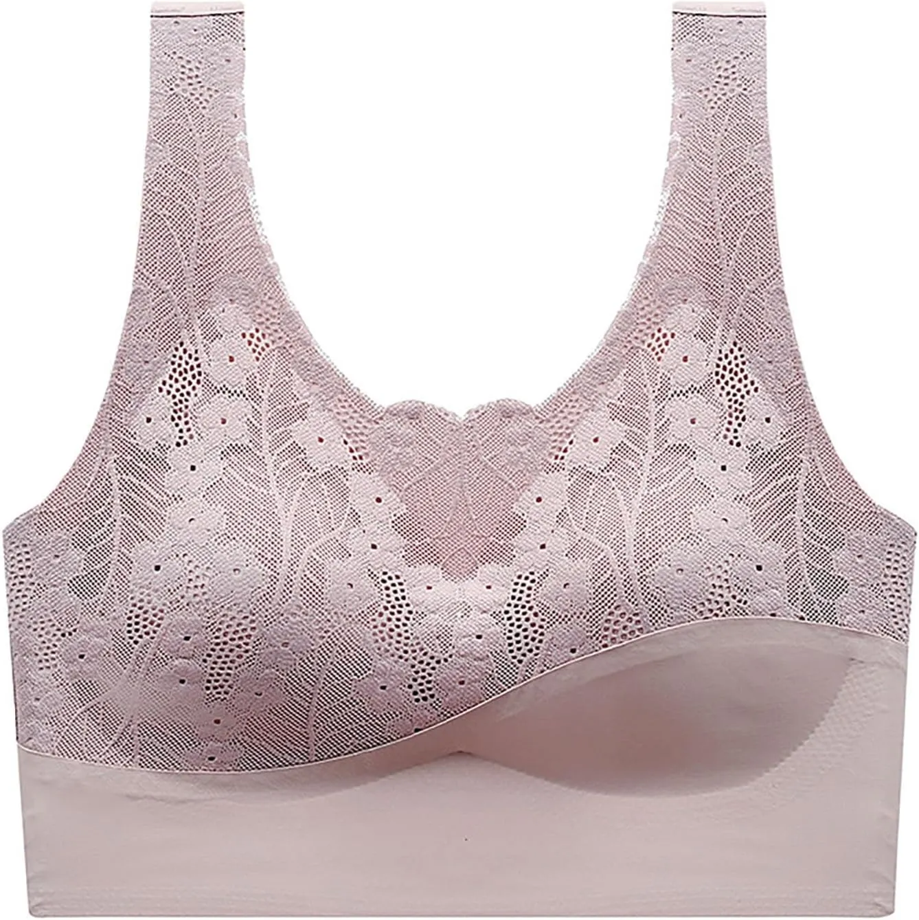 Womens Anti-Sagging Bra lace Seamless Smooth U Ultra Light Bras Push-Up Daily Wear Adjustable Wide Straps Bras 2025