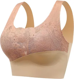 Womens Anti-Sagging Bra lace Seamless Smooth U Ultra Light Bras Push-Up Daily Wear Adjustable Wide Straps Bras 2025