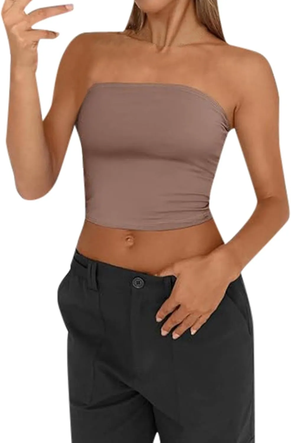 Women's Bustier Top Everyday Wear Bralette & Tank, No Underwire, Light Support, Smooth Under Tops