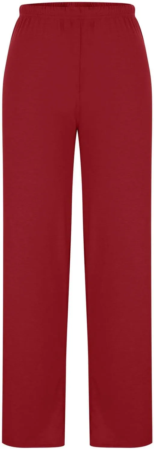 Womens Casual Pants Baggy Straight Leg Trousers Elastic Waist Sweatpants Summer Workout Trouser Yoga Lounge Pants