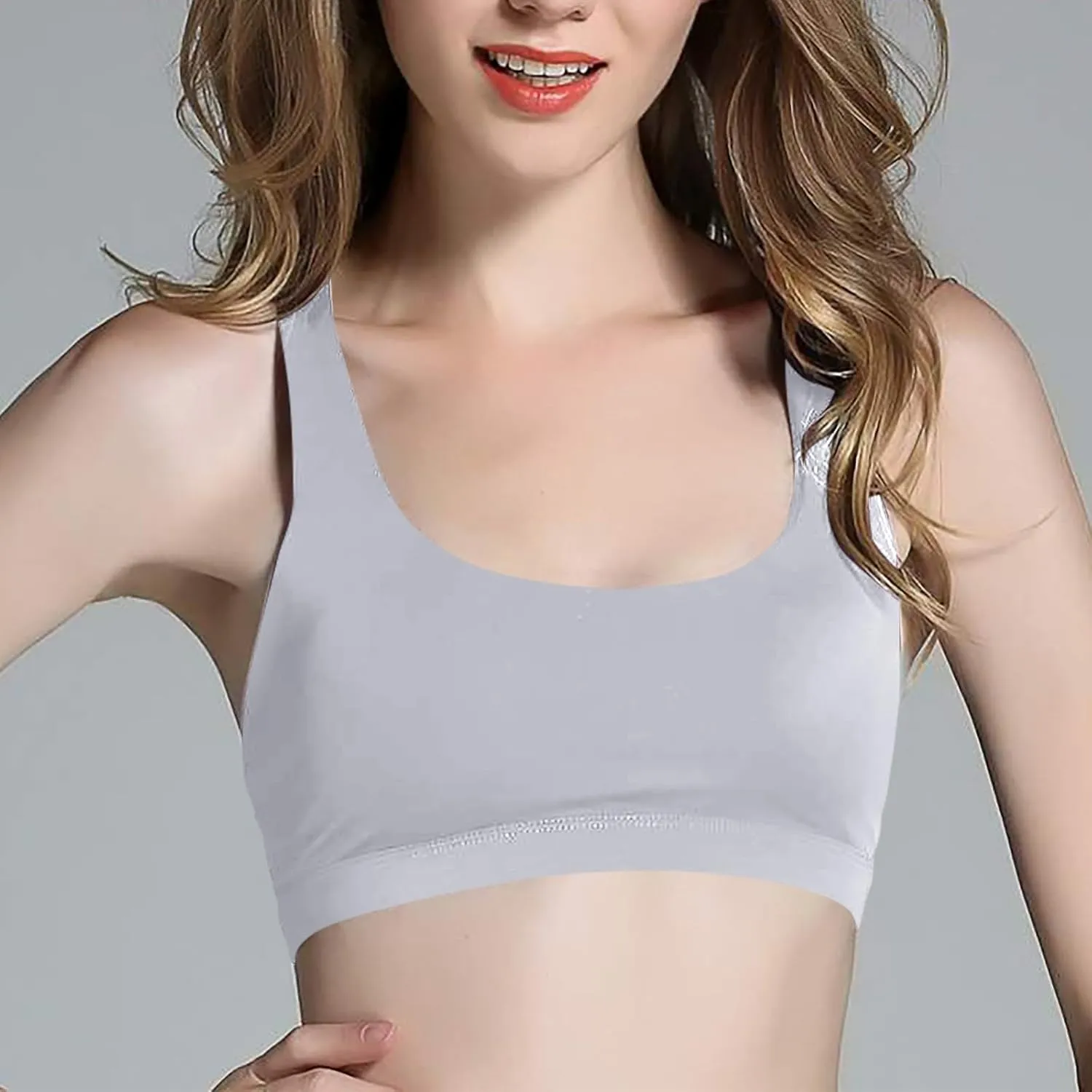 Women's Crisscross Back Sports Bra Strappy Medium Support Gym Yoga Bralettes No Underwire Workout Fitness Tank Tops