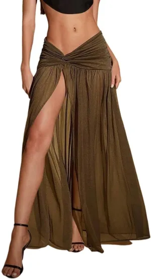 Women's Fashion Trendy Skirt Sexy High Slit Maxi Skirt Elegant
