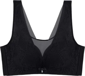 Women's Fashionable Casual Light Sexy Adjustable Lace Cup Less Rim Less Vest Style Thin Cup Bra Women Bra Set and