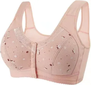 Womens Front Button Everyday Bra No Underwire Push Up Nursing Bras Breathable Comfortable Plus Size Underwear