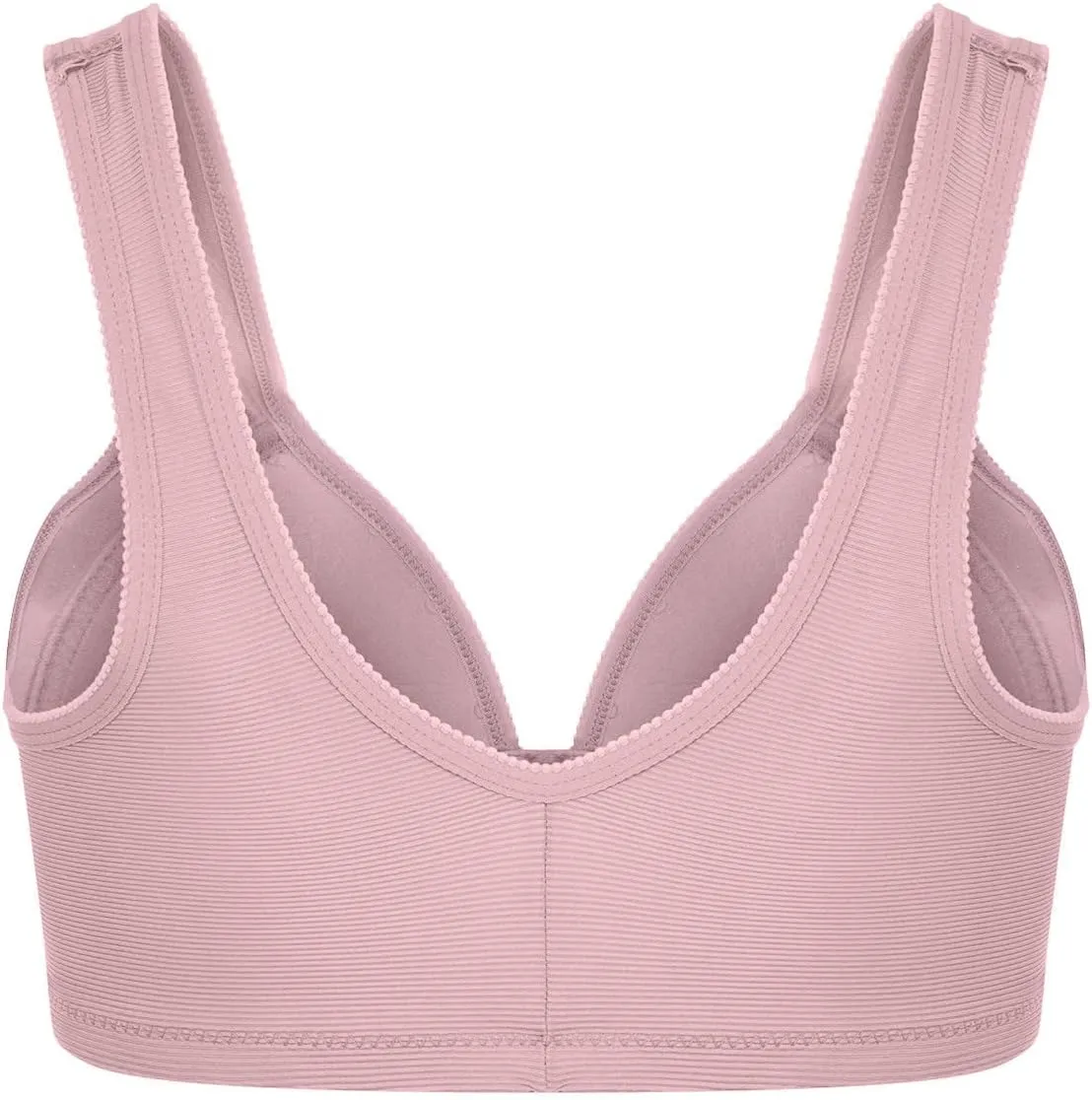 Women's Front Closure Bra No Underwire Push Up Full Coverage Bralettes Comfort Senior Snap Closing Bra