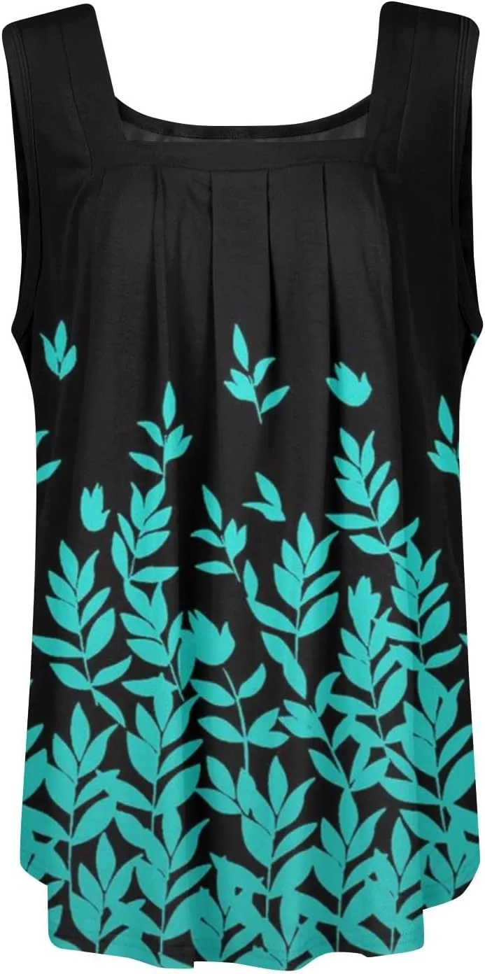 Women's Gradient Sleeveless Summer Top Casual Loose Fit Tank Blouse for Beach Travel and Daily Wear