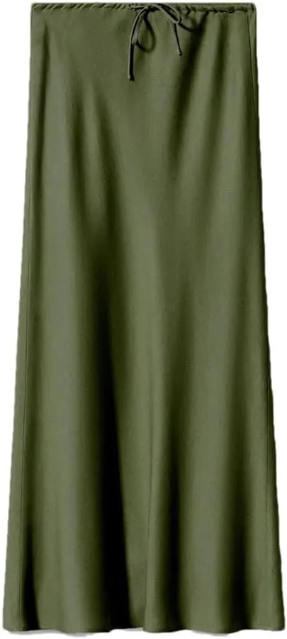 Women's High Waist Elegant Satin Classic Slim Skirt