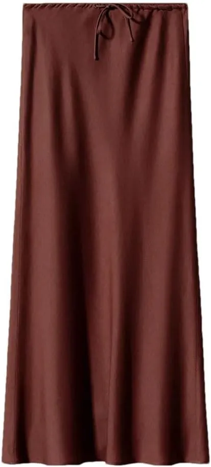 Women's High Waist Elegant Satin Classic Slim Skirt