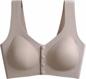 Women's Lace Wireless Nursing Bra with Front Button Supportive Soft Stretchy Comfortable Everyday Wireless Bralettes