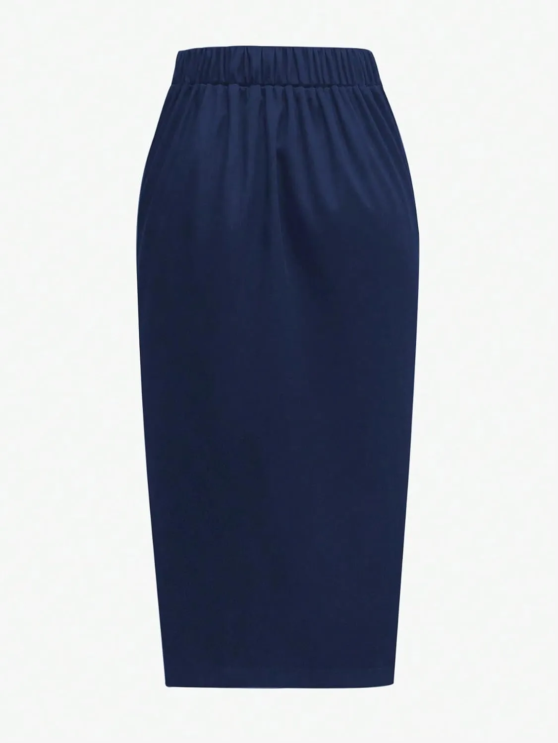 Women's Maxi Skirt Summer Midi Solid Color Belted Elegant Skirt