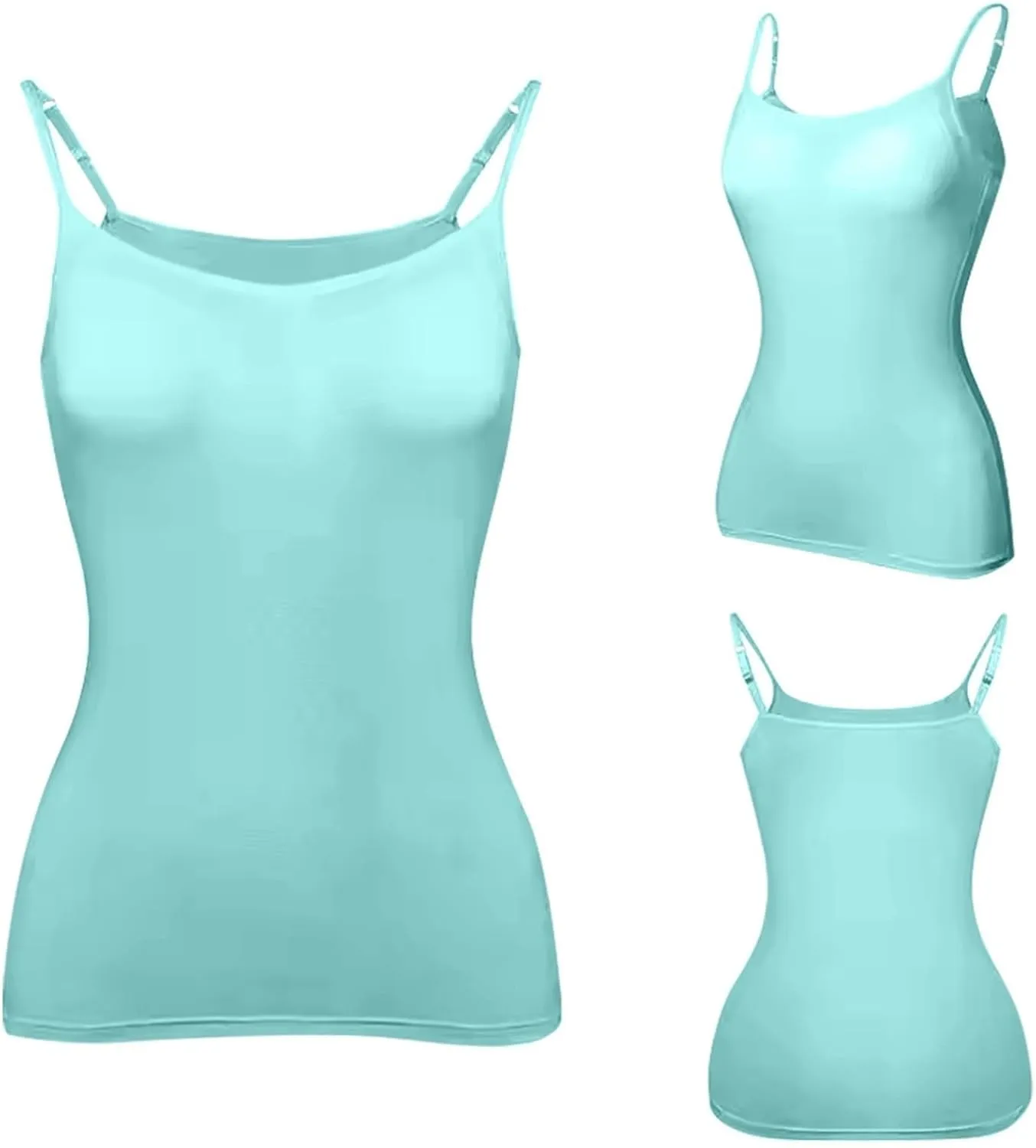 Womens Modal Built-in Bra Summer Basic Padded Yoga Shirt Shelf Bras Casual Undershirt Basic Breathable Tank Top