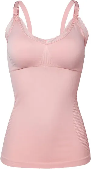Womens Nursing Tank Tops Built in Bra for Breastfeeding Maternity Camisole Brasieres with Adjustable Straps