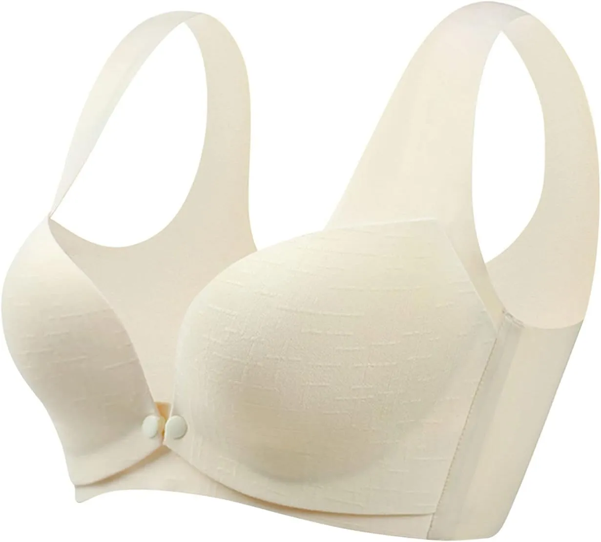 Women's Push Up Nursing Bra Wirefree Seamless Front Open Padded Cups Wide Straps Full Coverage Supportive Bras 2025