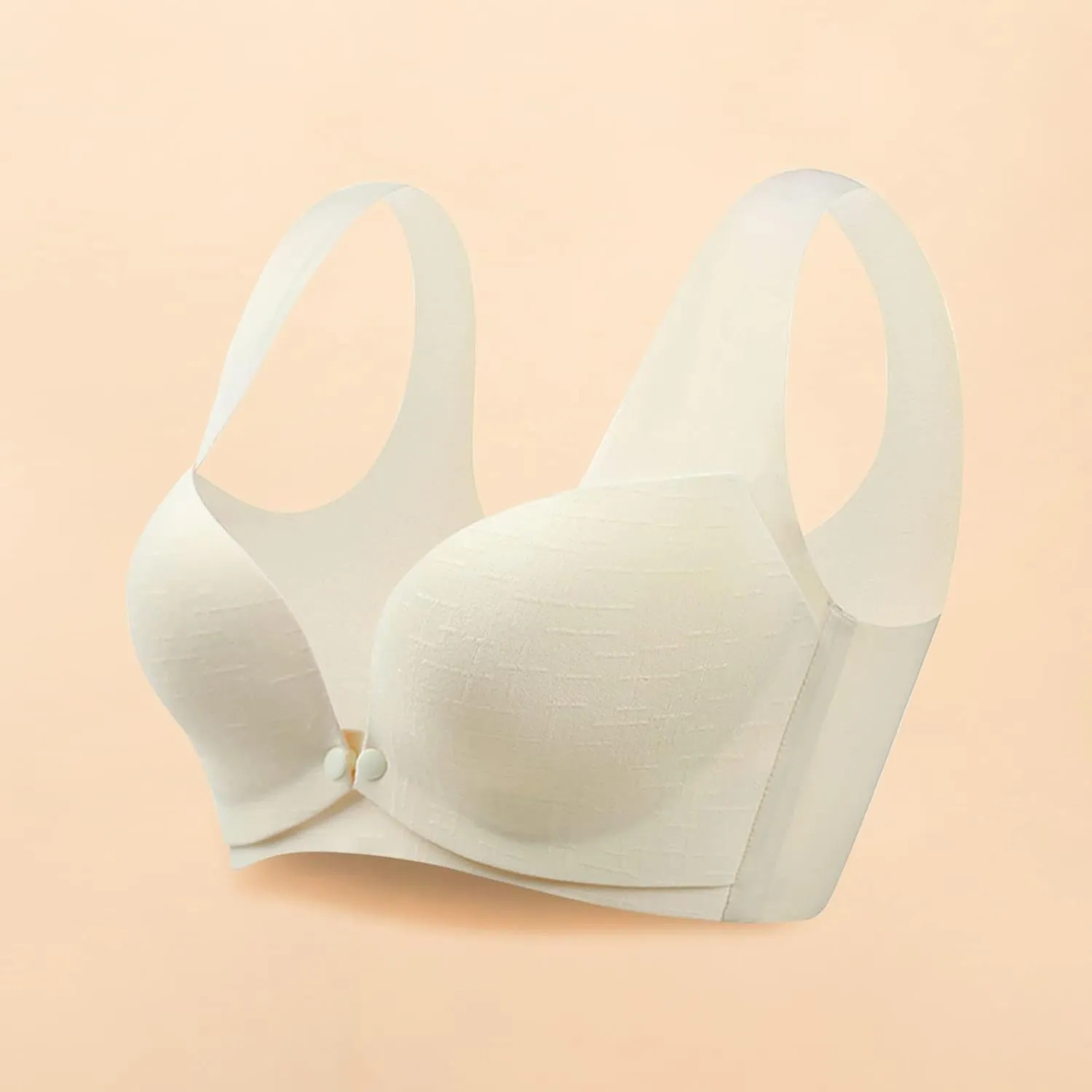 Women's Push Up Nursing Bra Wirefree Seamless Front Open Padded Cups Wide Straps Full Coverage Supportive Bras 2025
