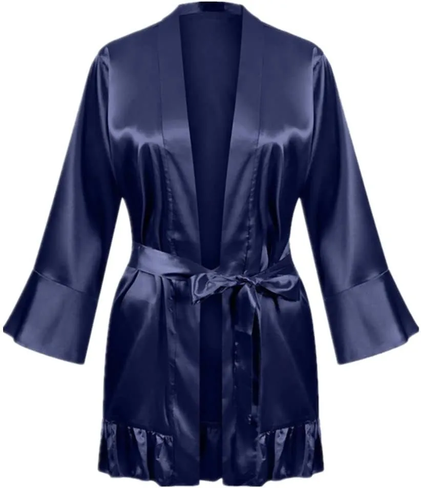 Women's Robe Nightwear Women Lingerie Set Satin Pajama Coat