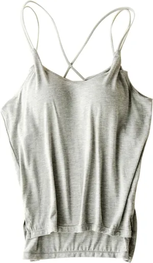Women's Seamless Adjustable Camisole Built in Shelf Bra Plus Size Cotton Layering Undershirts Soft Sports Casual Tops