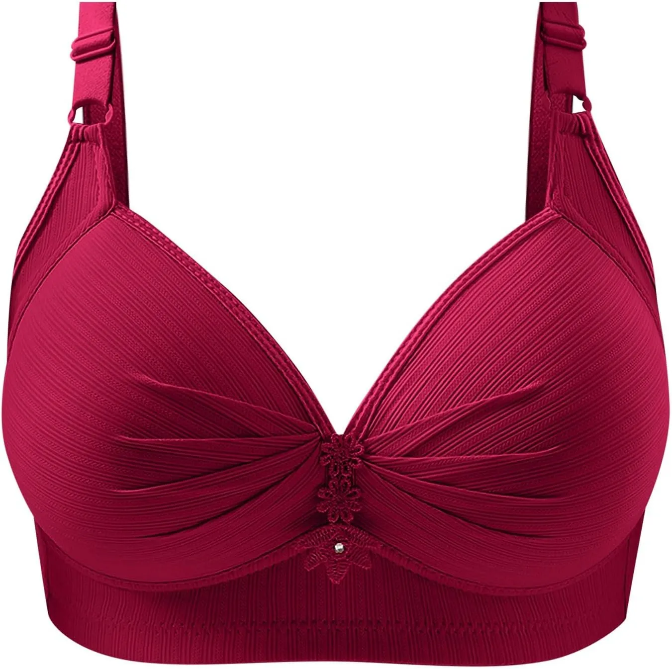 Womens Seamless Deep V Bras No Underwire Comfort Push Up Mesh Bras Wireless Bralette Everyday Bra