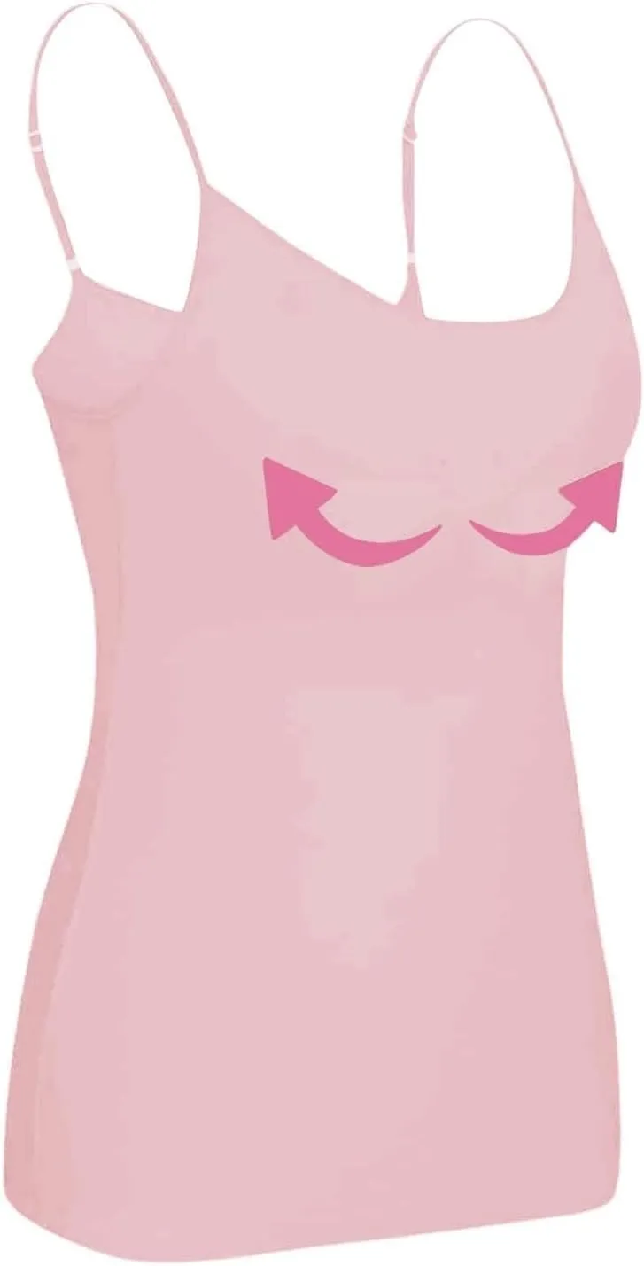 Women's Shaping Cami with Built in Bra, Tummy Control Shapewear Camisole Tops for Woman T-Shirt with Built-in Bra
