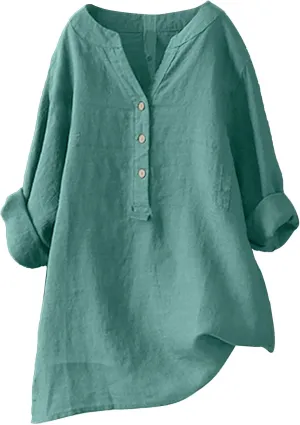 Womens Short Sleeve Linen Shirt Casual Crew Neck Dressy T-Shirt Plain Solid Loose Summer Tee Top