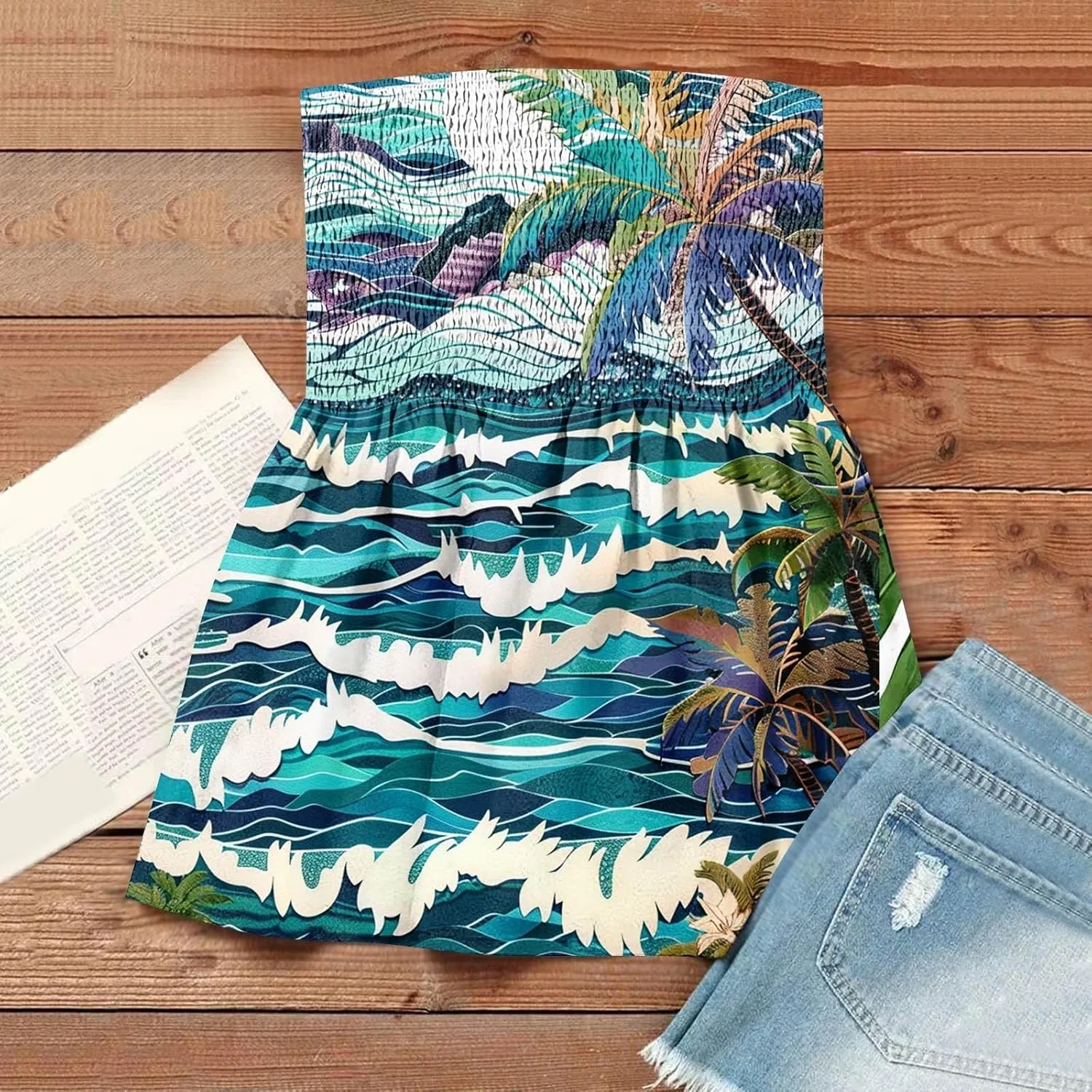 Women's Sleeveless Floral Print Summer Top Casual Loose Fit Spaghetti Strap Blouse for Beach and Daily Wear