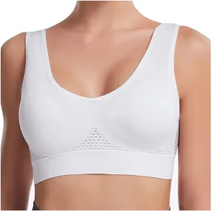Women's Sports Bra Shockproof Yoga Running Large Size Tank Underwear Wire-Free Mesh Breathable Comfy Brassiere 2024